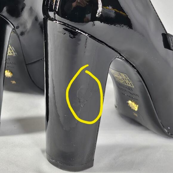 STUART WEITZMAN WOMEN'S VIDA 100 MARY JANE BLACK PATENT LEATHER SHOES – SIZE 7.5 - Picture 5 of 12